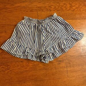 Polo Ralph Lauren Navy and White Striped shorts with ruffle bottom